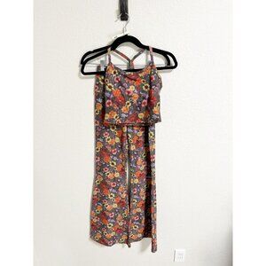 Beyond Yoga SoftMark Summer Bouquet Cropped Tank and Flare Legging Set XS